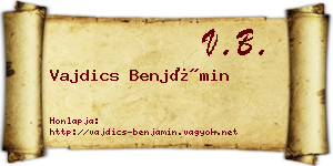 Vajdics Benjámin névjegykártya
