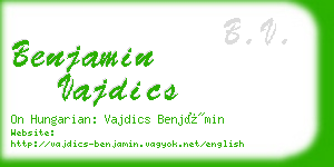 benjamin vajdics business card